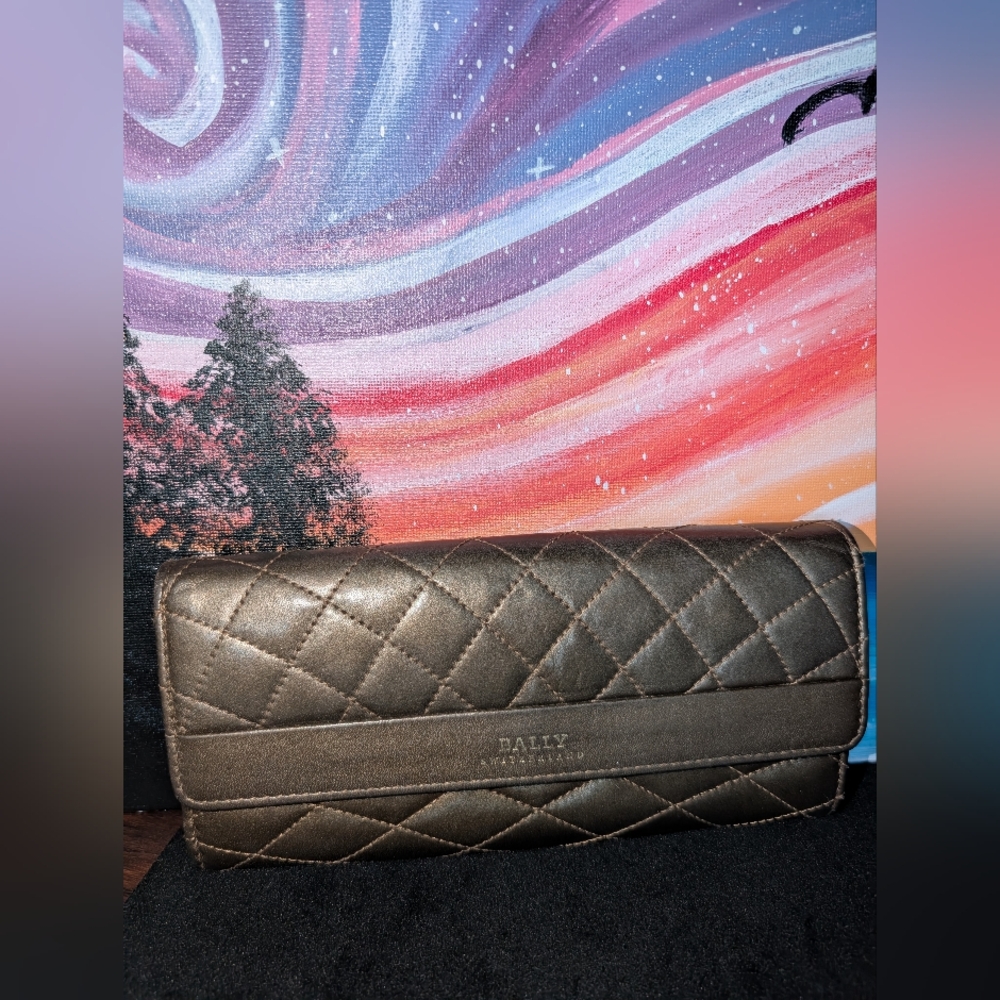 Bally Quilted Brown Wallet